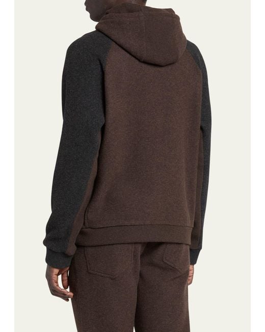 Loro Piana Brown Exclusive Hooded Full-zip Sweater for men