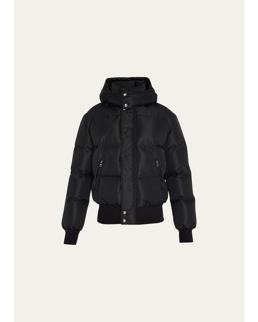 Alexander McQueen Black Graffiti Logo Hooded Down Puffer Jacket for men
