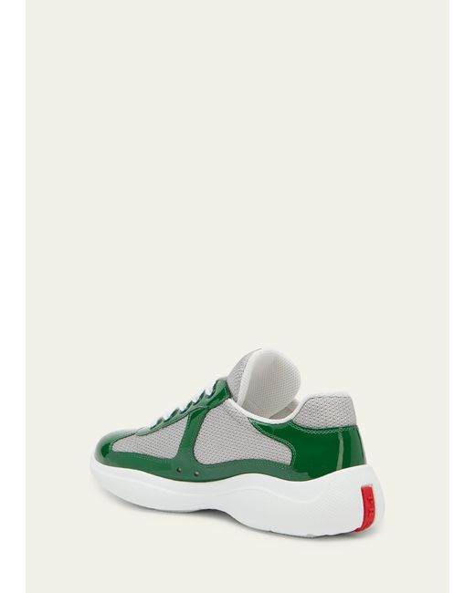 Prada Green America's Cup Vernice Patent Runner Sneakers