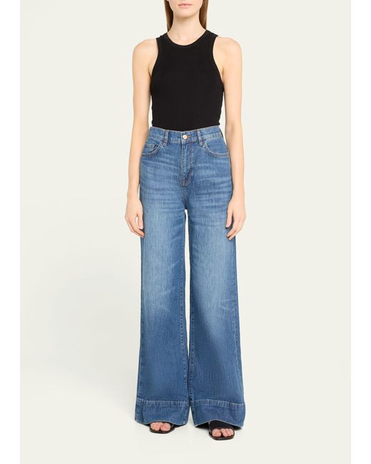 Triarchy Blue Ms. Onassis V-high Rise Wide-leg Jeans