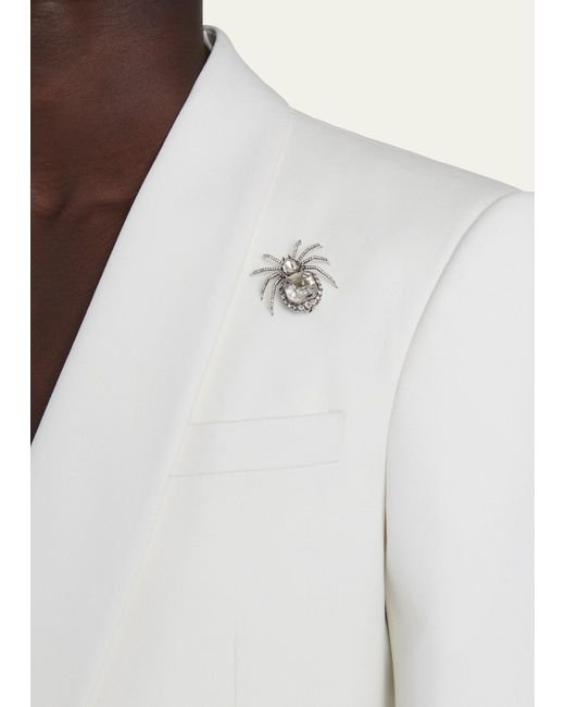 Alexander McQueen Natural Crystal Spider Brooch for men