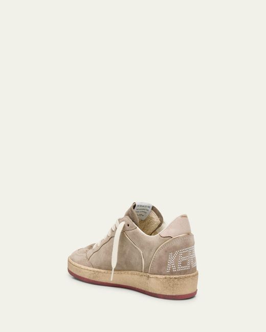 Golden Goose Deluxe Brand Natural Ball Star Mixed Leather Low-Top Sneakers With Bead Lettering