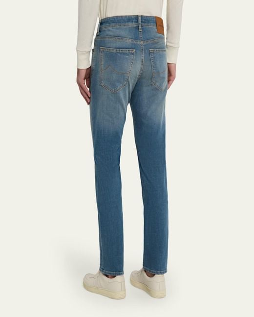 Jacob Cohen Blue Medium-Wash Denim Slim Fit Jeans for men