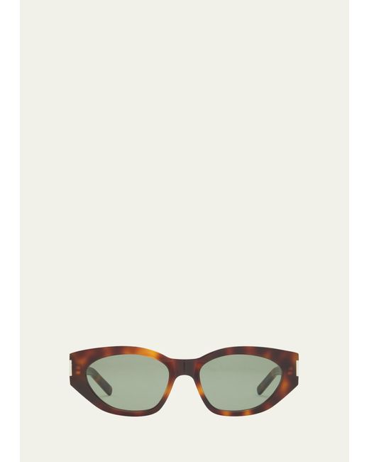 Saint Laurent Multicolor Monochrome Acetate & Metal Cat-eye Sunglasses