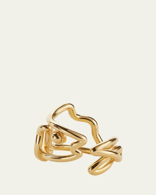 Bottega Veneta Metallic Open Fish Ring