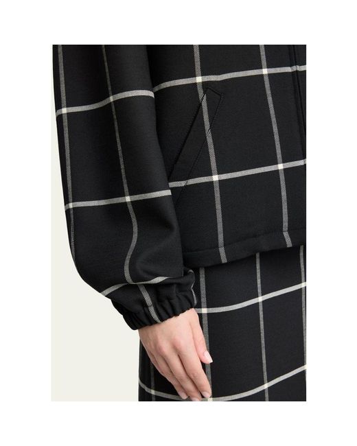 Courreges Black Checked Bomber Jacket