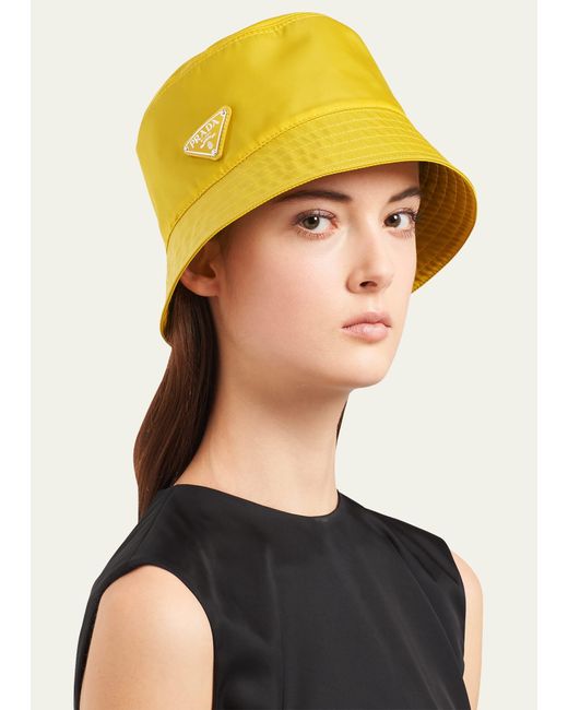 Prada Yellow Nylon Bucket Hat