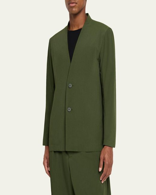 IM MEN Green Single-Breasted Air Jacket for men