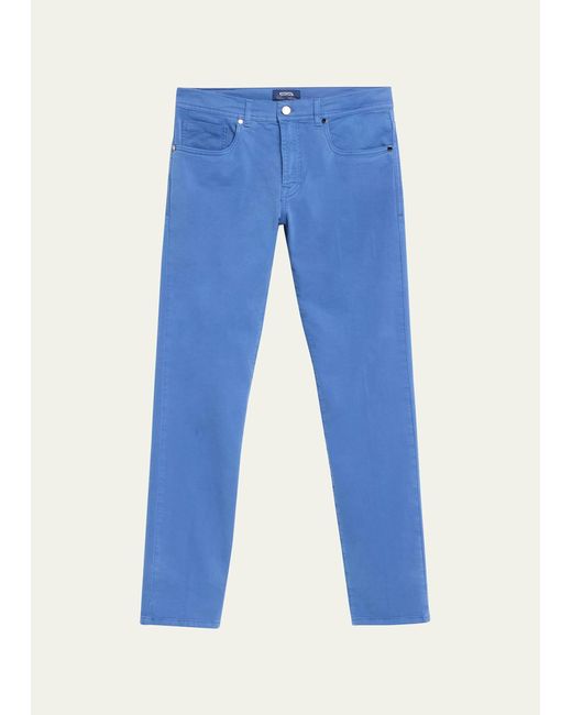Cesare Attolini Blue Cotton-stretch Slim 5-pocket Pants for men