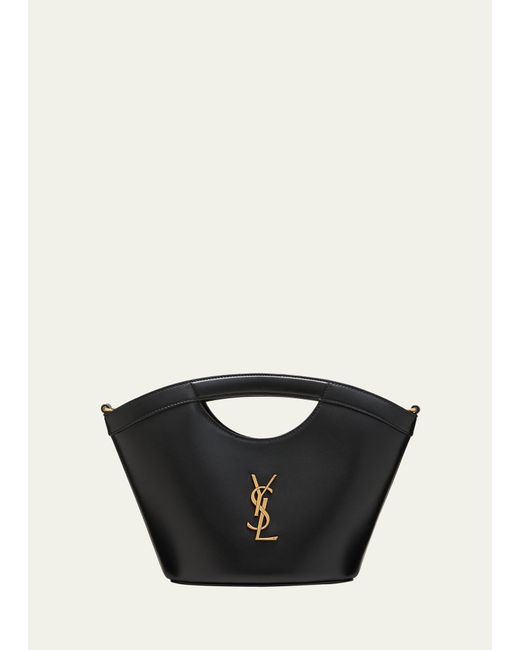 Saint Laurent Black Mini Ysl Top-handle Bag In Leather