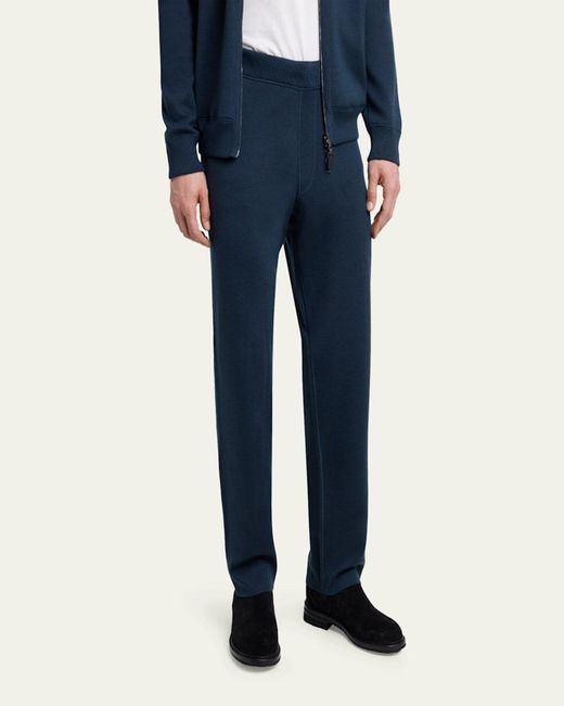 Brioni Blue Heathered Zip-Front Jacket for men