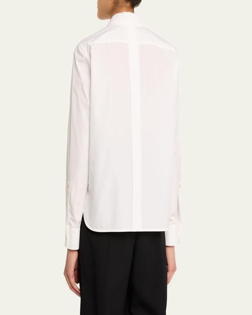 Max Mara Natural Button-Down Cotton Shirt