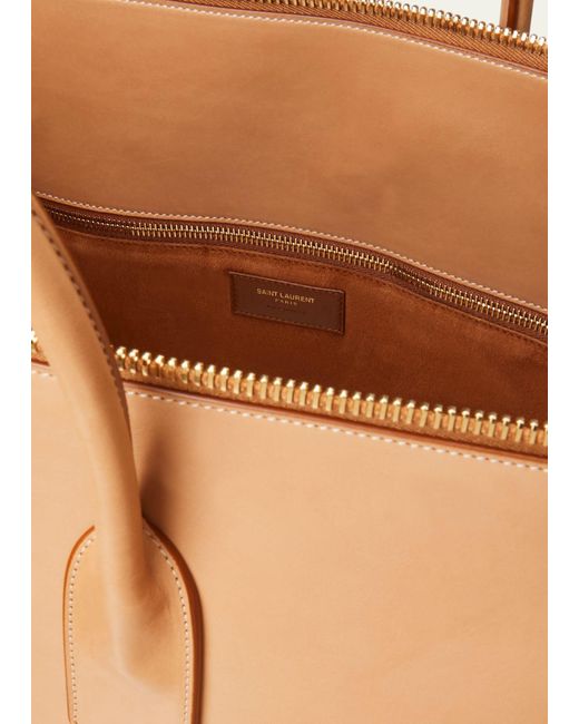 Saint Laurent Natural Sac De Jour Large Duffle Bag In Smooth Leather