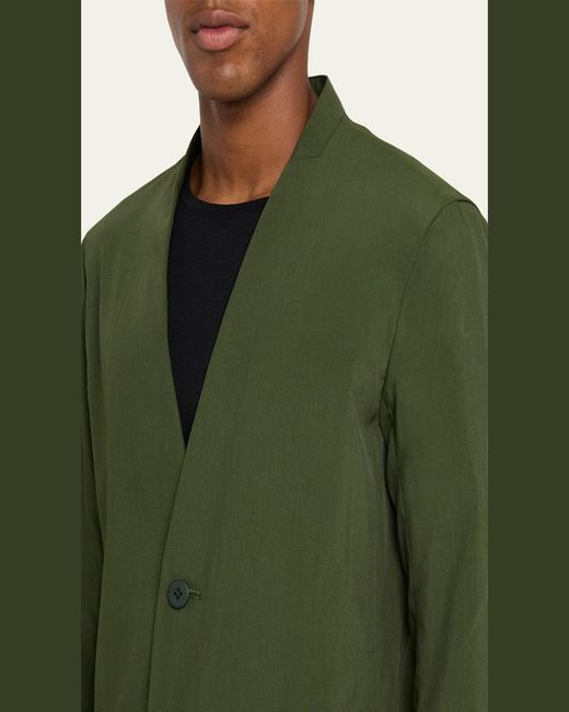 IM MEN Green Single-Breasted Air Jacket for men