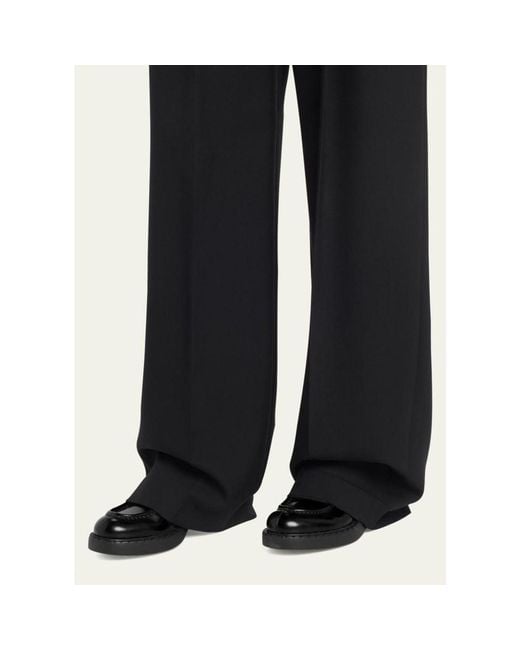 Prada White Leather Triangle Logo Loafers