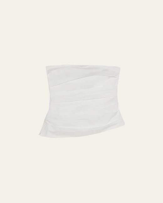 Jonathan Simkhai Natural Emerson Ruched Bustier Top