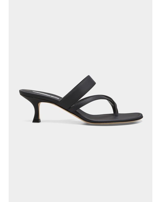 Manolo Blahnik Susa Slide Sandals in Black | Lyst