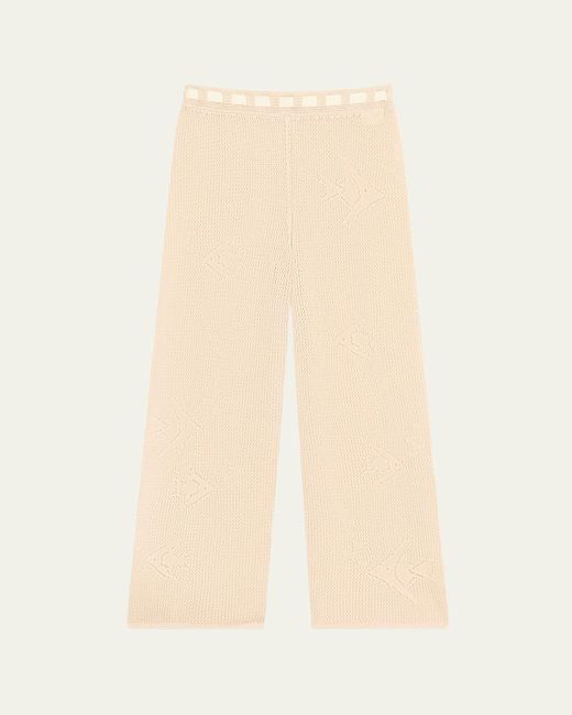 Bode Natural Angel Fish Knit Lace Joggers