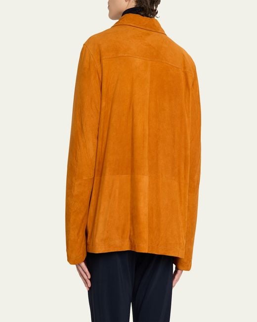 Kiton Orange Suede Jacket for men
