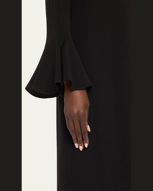 Lafayette 148 New York Black Pearl-Embellished Midi Sheath Dress