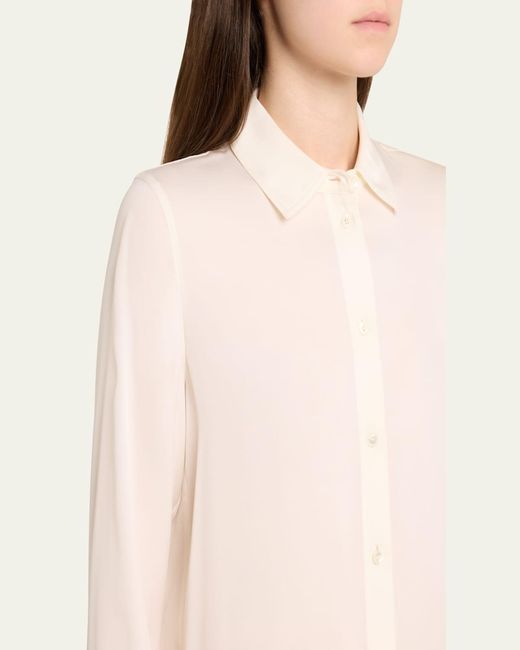 Vince Natural Classic Button-Front Blouse
