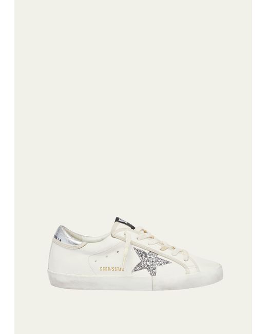 Golden Goose Deluxe Brand Natural Superstar Leather Glitter Low-top Sneakers