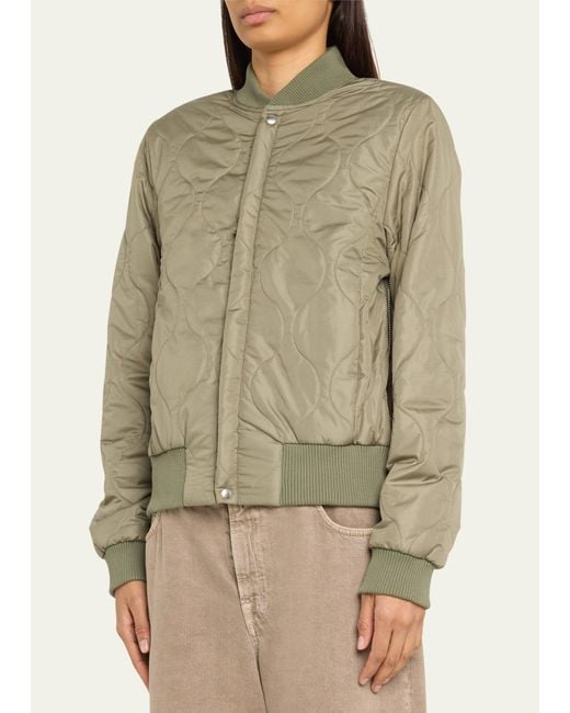 Bliss and Mischief Green Neil Quilted Bomber Jacket