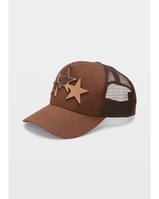 Amiri Brown Three Star Trucker Hat for men