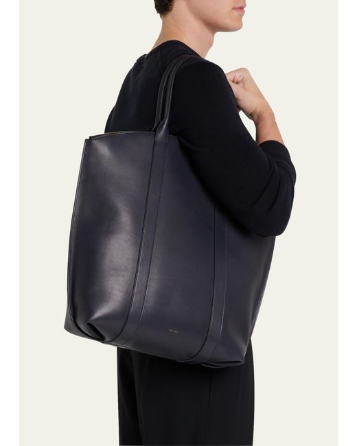 The Row Black Dante Leather Tote Bag for men