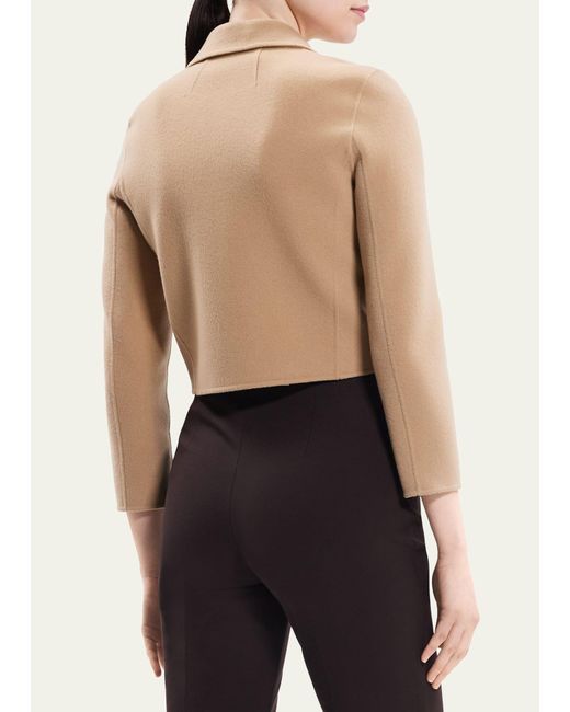 Theory Wool Crop Jacket in Natural Lyst