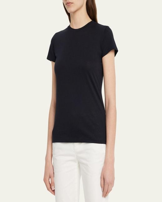 Vince Black Essential Crewneck Pima Cotton Tee