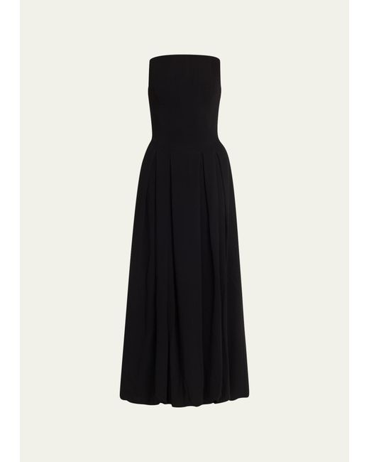 TOVE Black Malene Strapless A-line Midi Dress