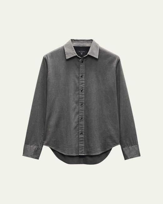 Rag & Bone Gray Tomlin Stretch Dobby Shirt for men