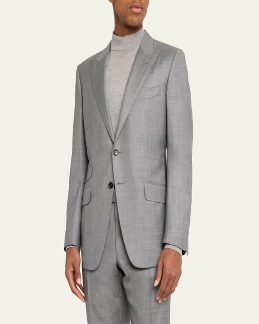 Tom Ford Gray Modern Fit Sharkskin Suit for men
