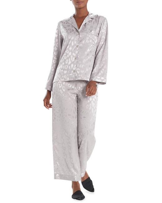 Natori White Decadence Classic Pajama Set