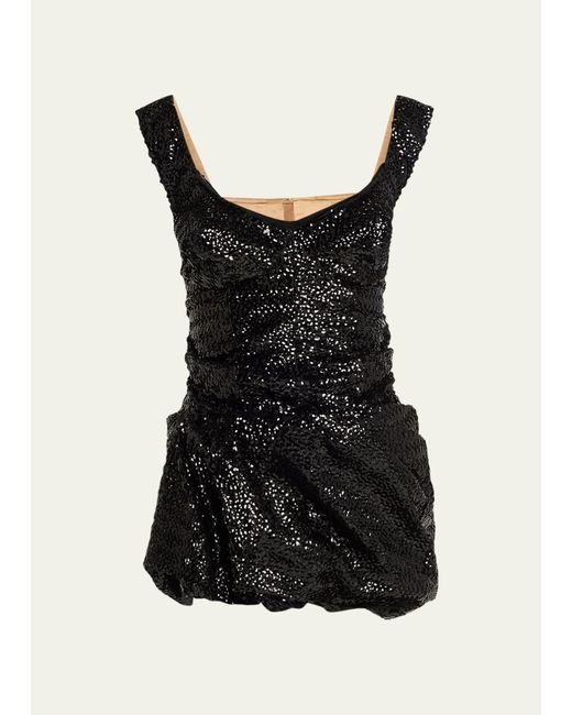 Marc Jacobs Black Sequins Bustier Mini Dress
