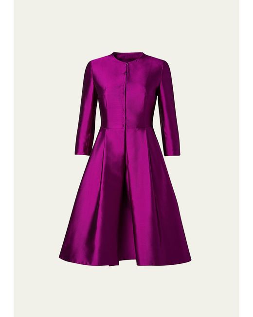 Akris Purple Silk Knee Length Coat Dress