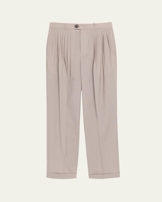Peter Do Gray Jade Pleated Straight-Leg Pants