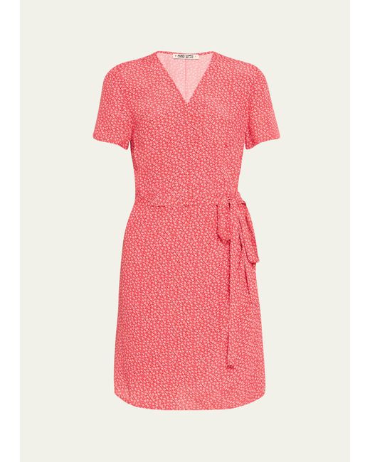Ciao Lucia Pink Zia Short-sleeve Mini Wrap Dress