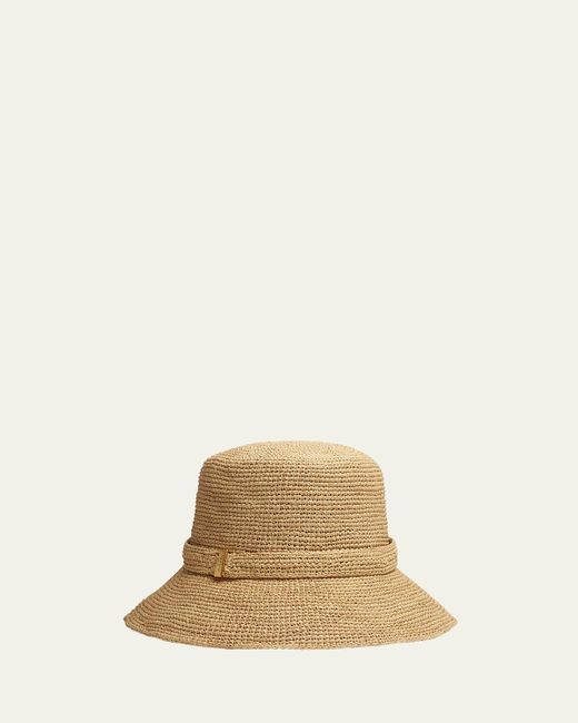 Rag & Bone Natural Lela Raffia Rollable Bucket Hat