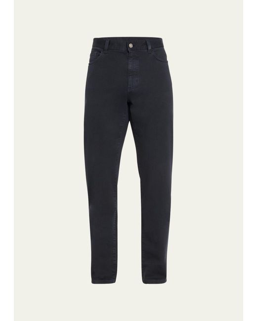 Zegna Blue Slim Stretch 5-pocket Pants for men