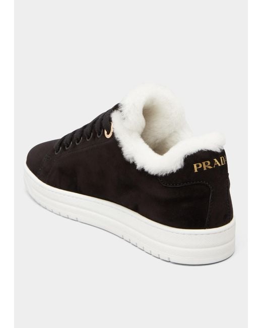 Prada fur cheap sneakers