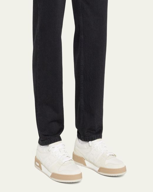 Fendi Natural Match Leather Ff-Logo Low-Top Sneakers for men