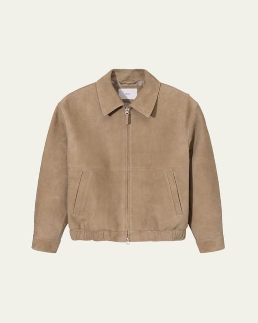 DUNST Natural Suede Bomber Jacket