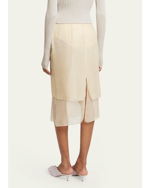 Givenchy Natural Iris Double-layered Midi Skirt