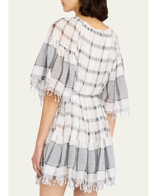 Ulla Johnson White Hollace Multi-stripe Mini Dress Coverup