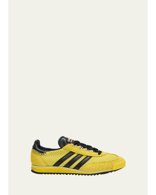 Adidas Yellow X Adidas Sl76 Mesh Suede Sneakers