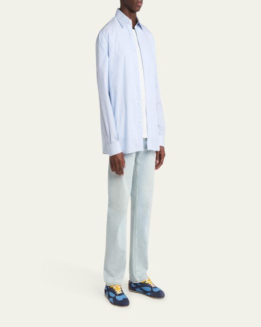 Bottega Veneta Blue Orbit Flash Nylon And Suede Low-Top Sneakers for men