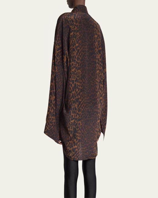 Balenciaga Purple Printed Cocoon Silk Shirt