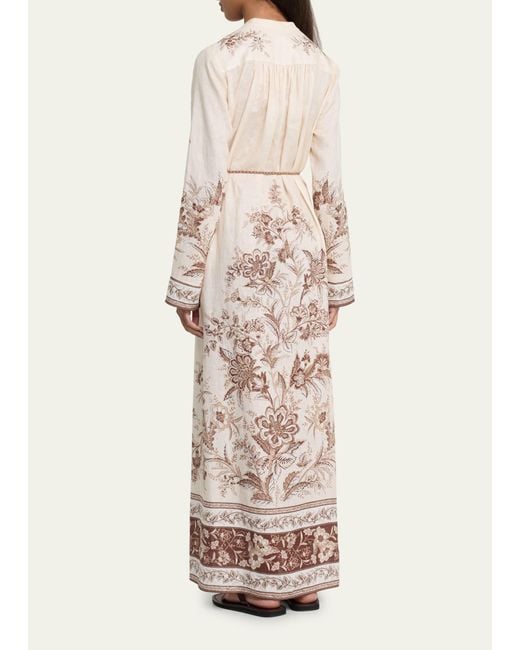 Zimmermann White Junie Floral Long-sleeve Maxi Dress